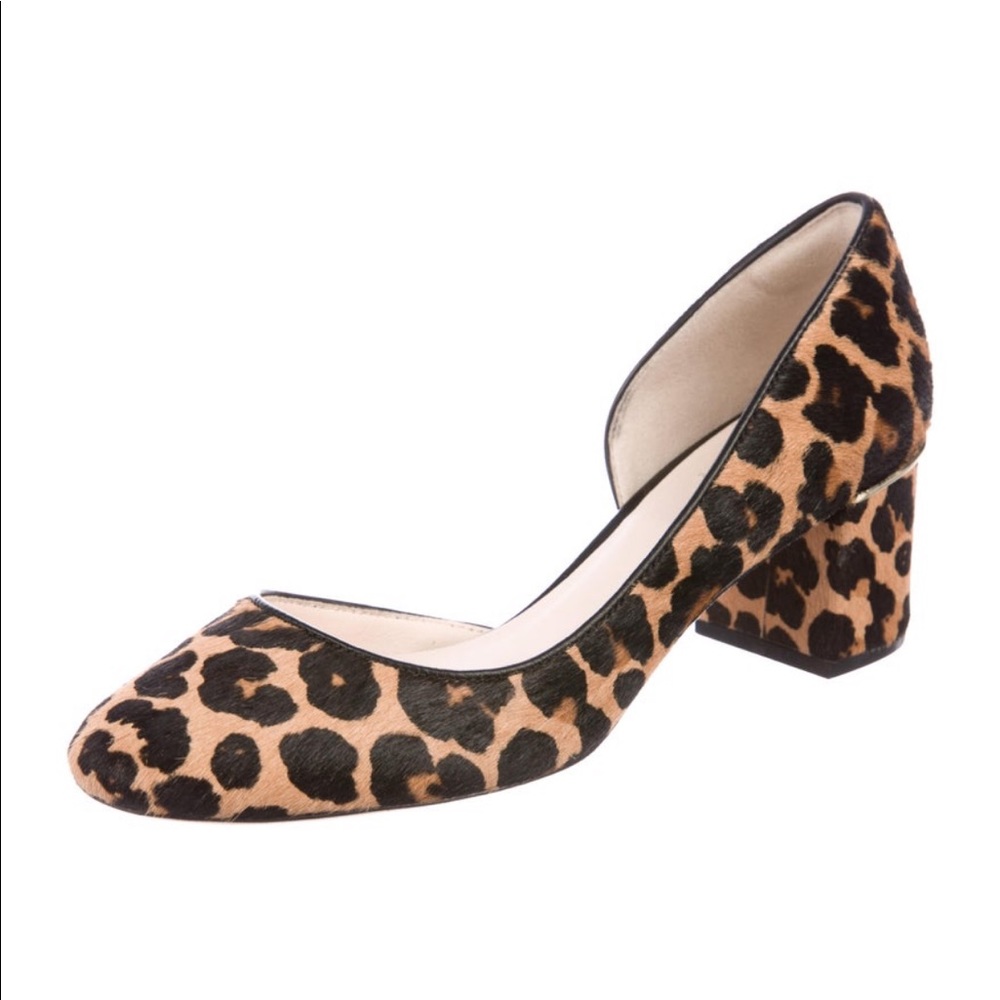 Cole Haan d’orsay pony hair leopard pumps